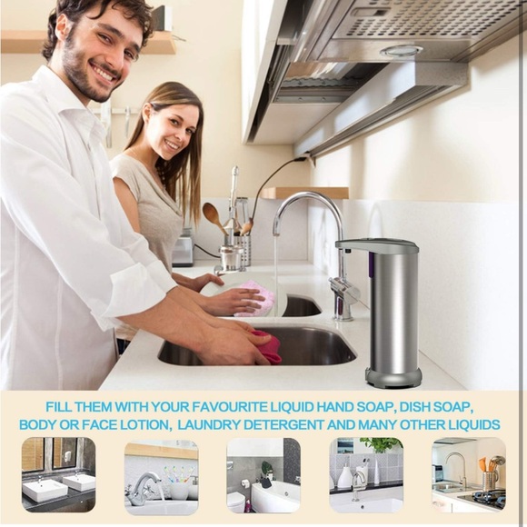 Stainless Steel Touchless Soap/Lotion Dispenser🧴w Waterproof Base - Picture 4 of 10